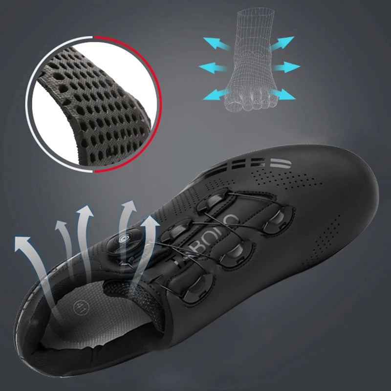 Men's Cycling Shoes Road Bike Shoes Self-locking Cleats Speed Cycling Sneakers Outdoor Racing Route Athletic Bicycle Footwear