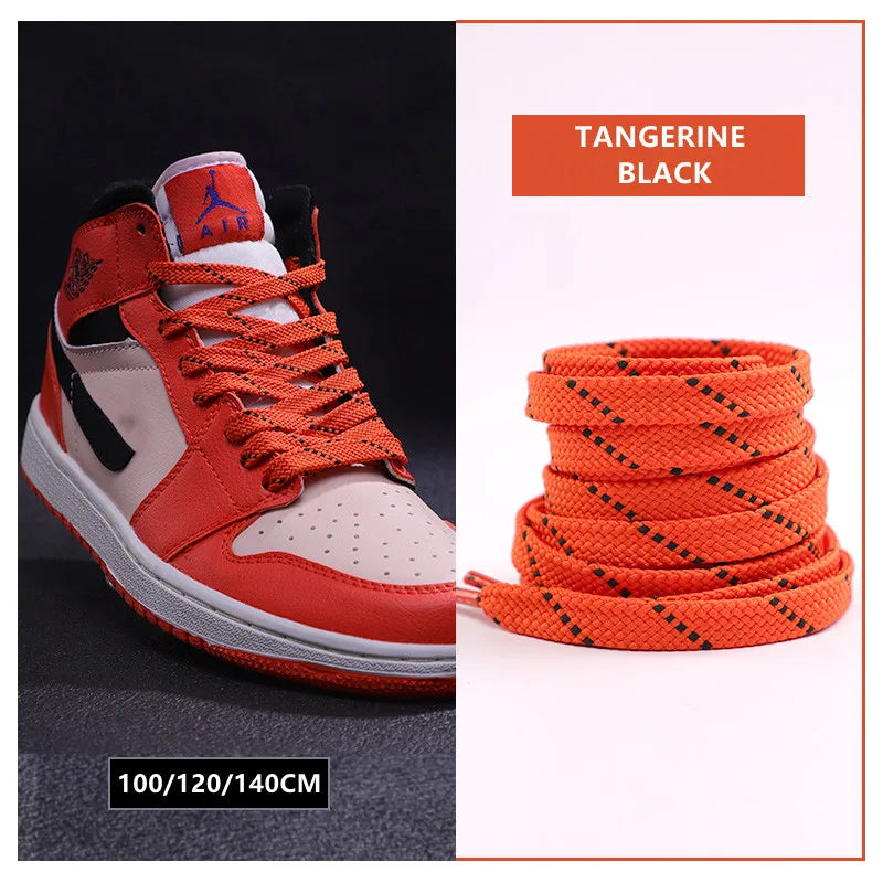 New Shoelaces for Sneakers Flat Shoelace Original Twill Two-Tone Pattern Premium Colorful Shoe Laces Athletic Unisex Shoestring