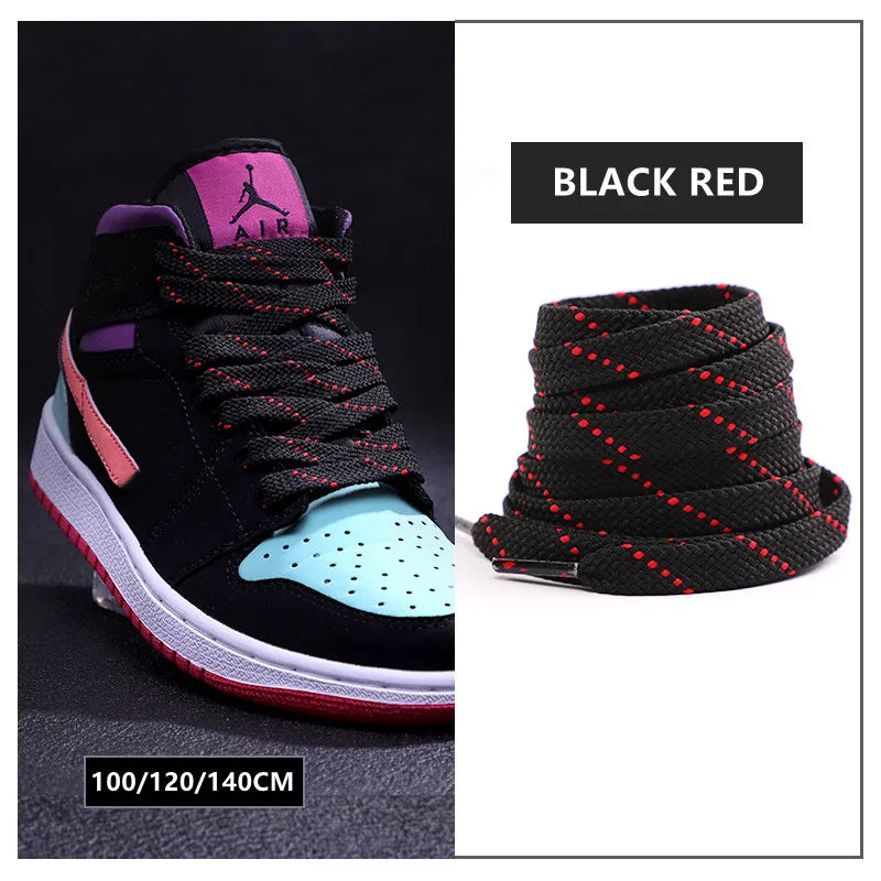 New Shoelaces for Sneakers Flat Shoelace Original Twill Two-Tone Pattern Premium Colorful Shoe Laces Athletic Unisex Shoestring