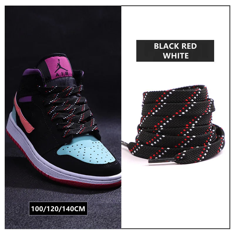 New Shoelaces for Sneakers Flat Shoelace Original Twill Two-Tone Pattern Premium Colorful Shoe Laces Athletic Unisex Shoestring