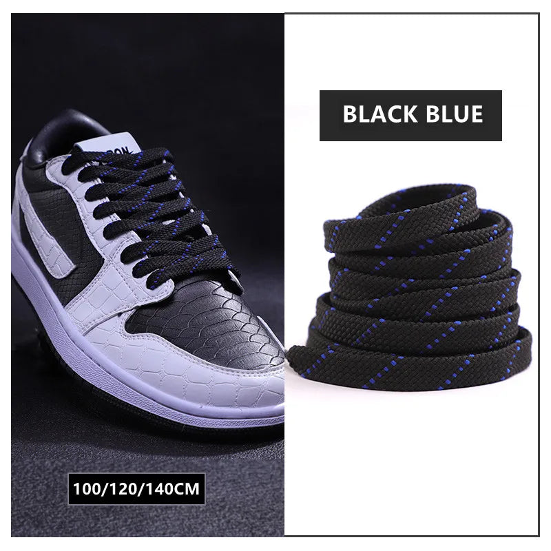New Shoelaces for Sneakers Flat Shoelace Original Twill Two-Tone Pattern Premium Colorful Shoe Laces Athletic Unisex Shoestring